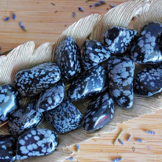 Snowflake Obsidian Tumbles - Tumbled Stone - Polished - Piece - Natural - Cut - Sparkle - Geode - Crystal - Gemstone - Rock - Decor