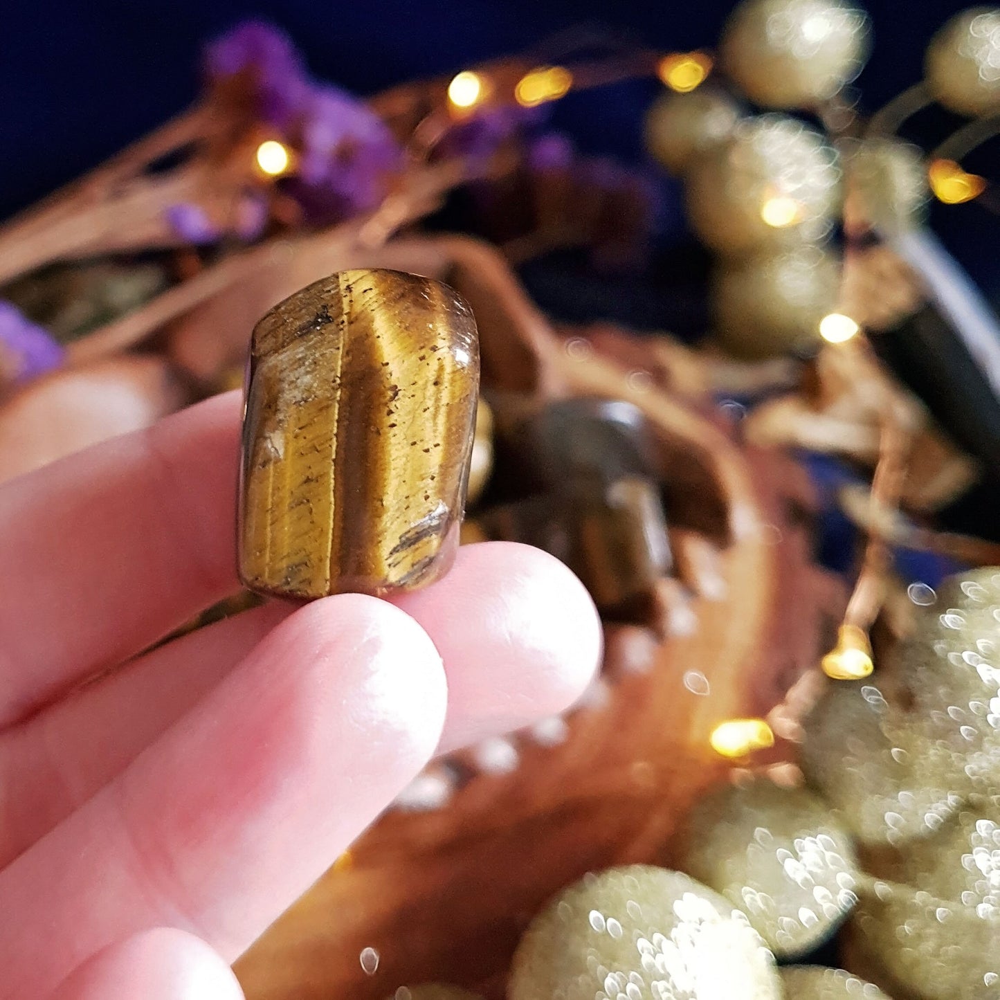 Tiger Eye Tumbles - Tumbled Stone - Polished - Piece - Natural - Cut - Sparkle - Geode - Crystal - Gemstone - Rock - Decor
