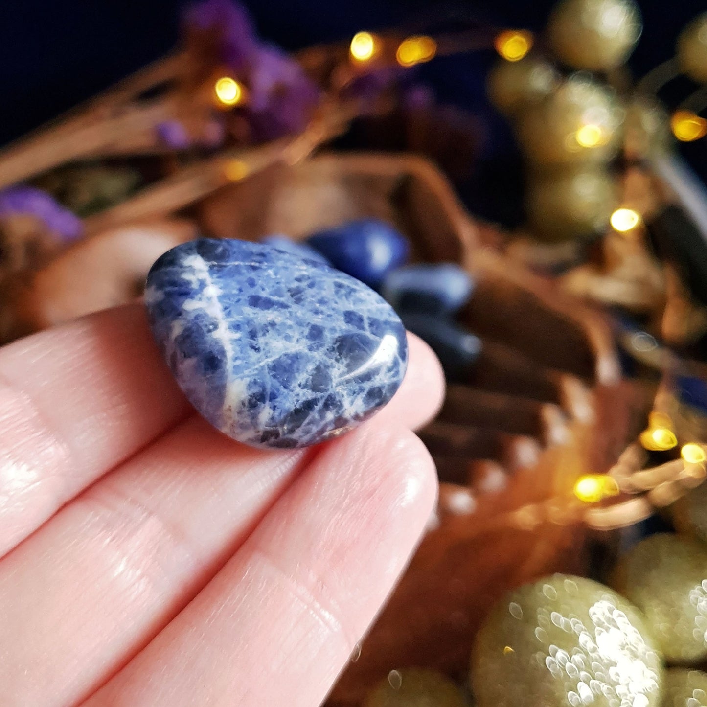 Sodalite Tumbles - Tumbled Stone - Polished - Piece - Natural - Cut - Sparkle - Geode - Crystal - Gemstone - Rock - Decor - Blue - Gem