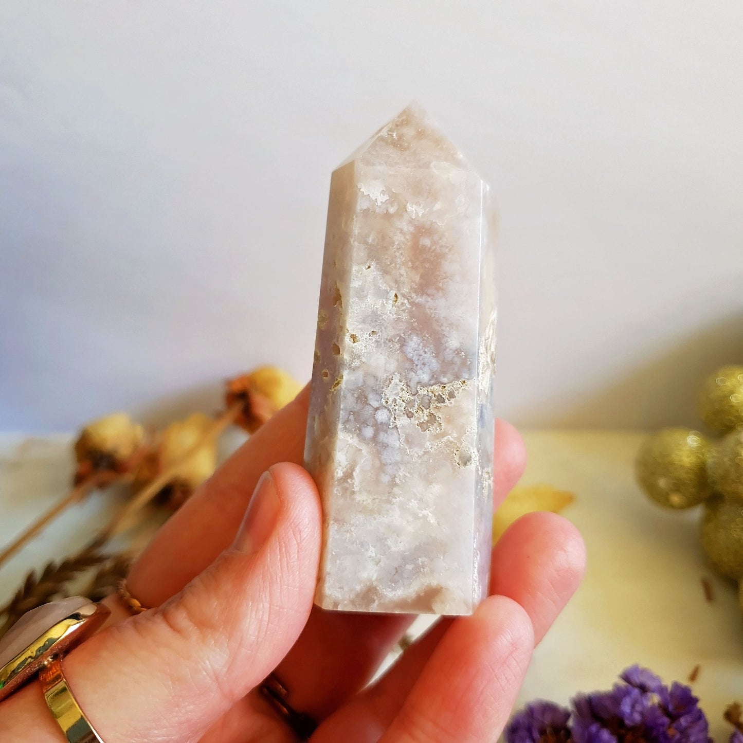 Flower Agate Polished Point #2