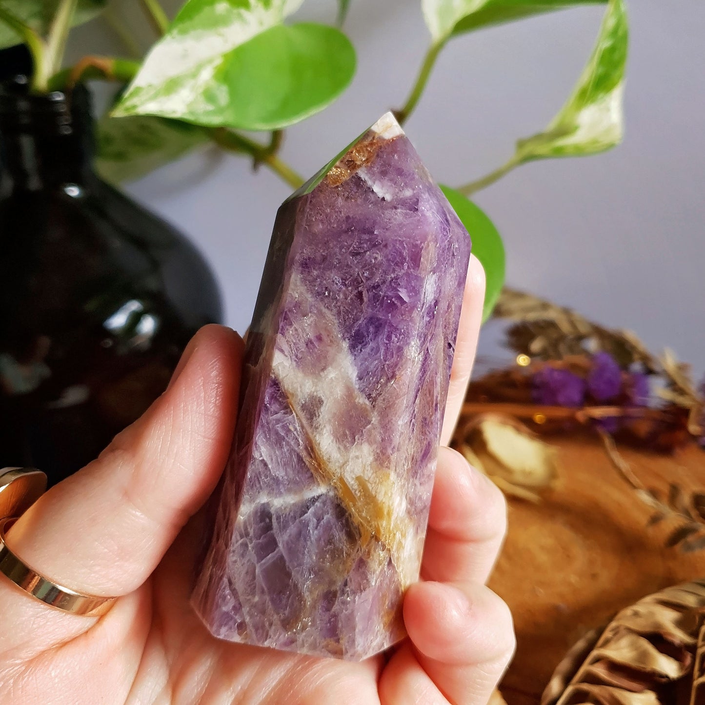 Dream Amethyst Point - Chevron - Generator - Polished - Crystal - Gemstone - Natural - Rock - Gridding - Wand - Tranquility - #2