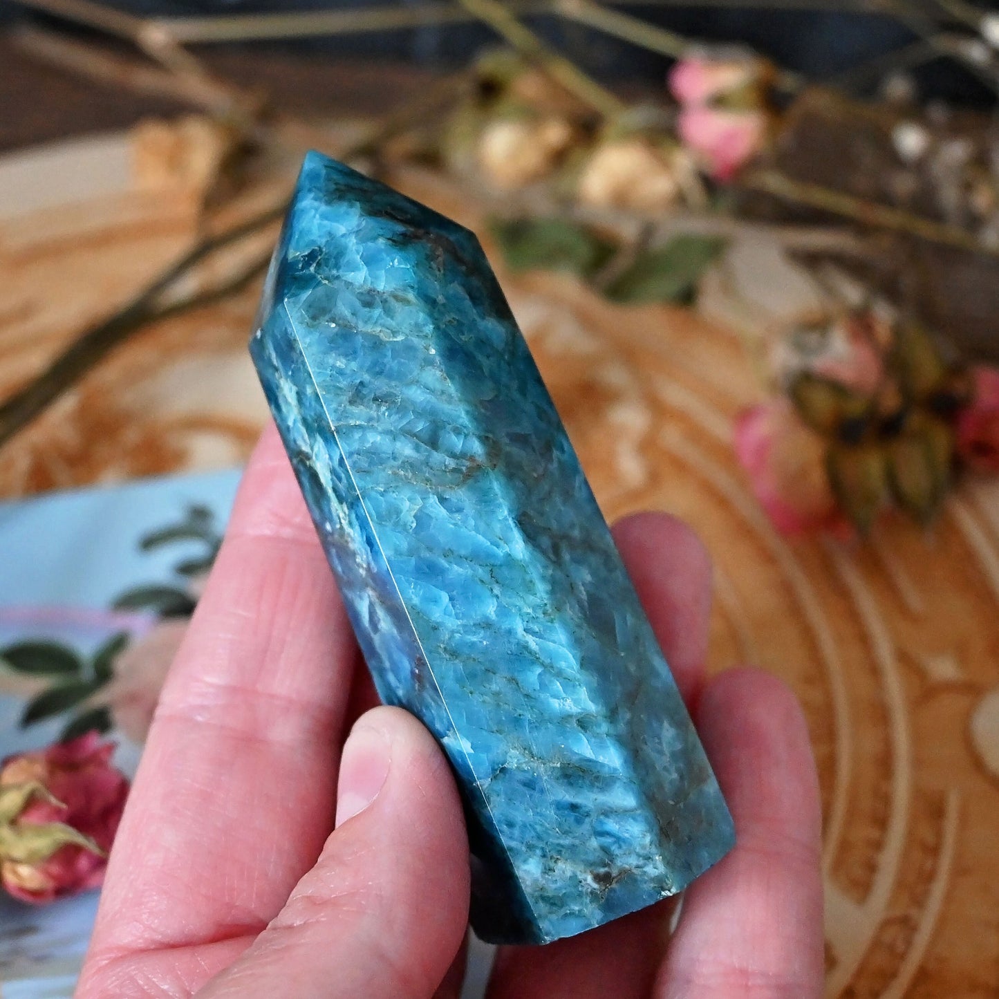 Blue Apatite Polished Point #2