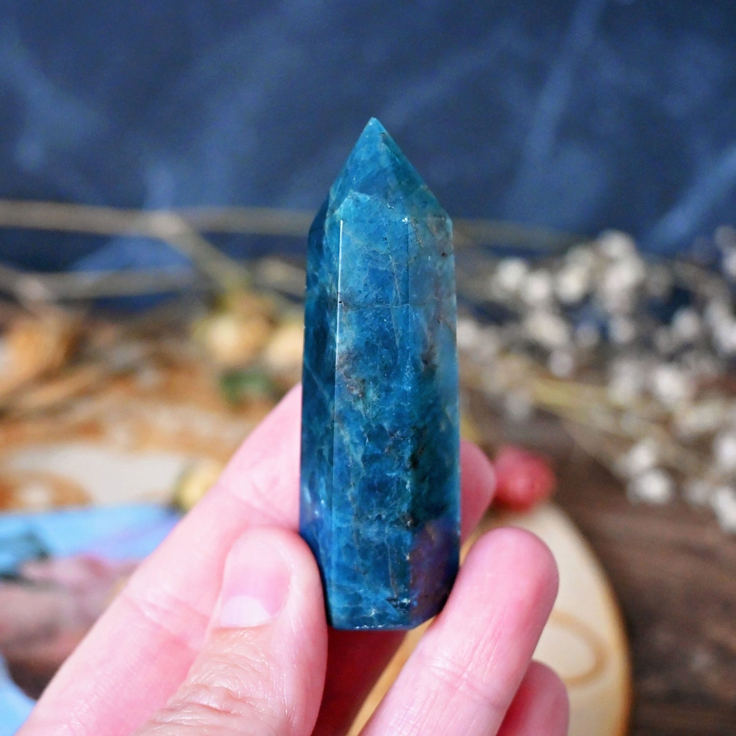 Blue Apatite Polished Point #1