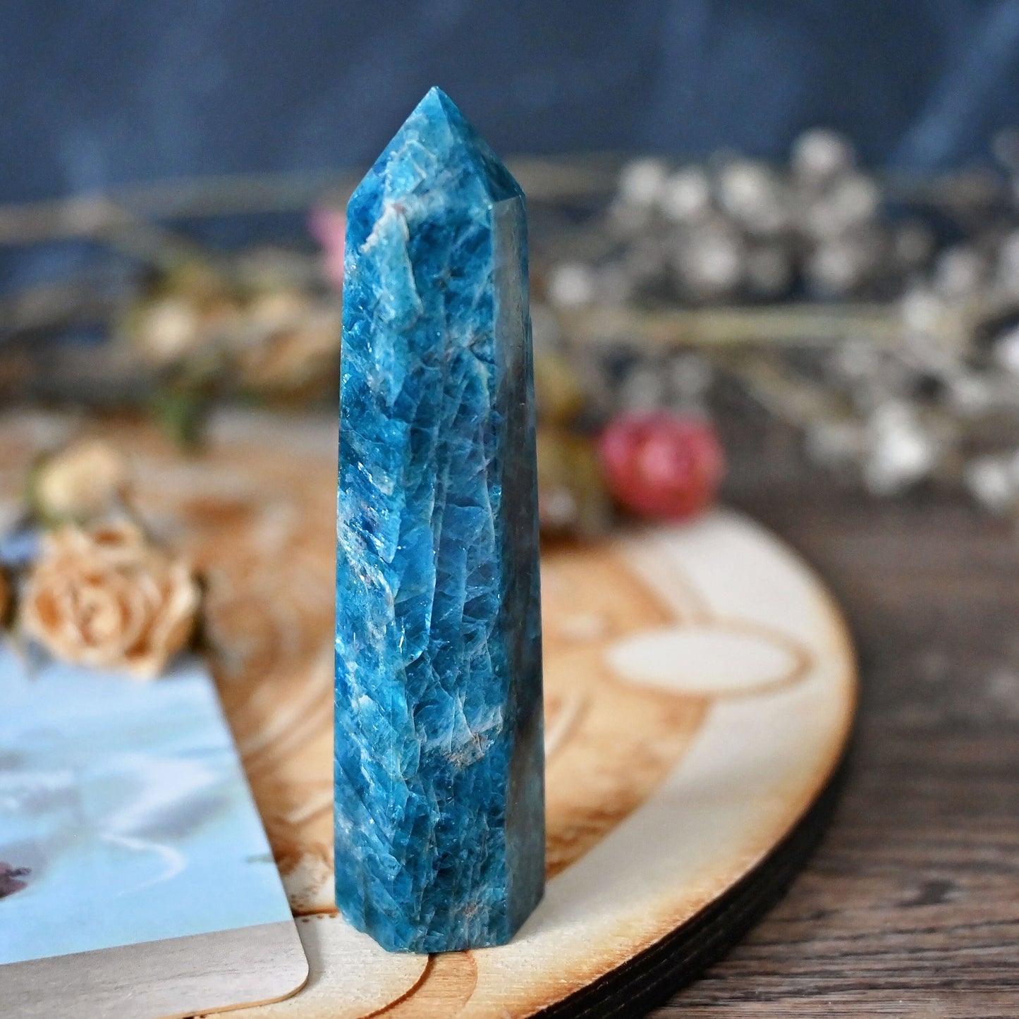 Blue Apatite Polished Point #3