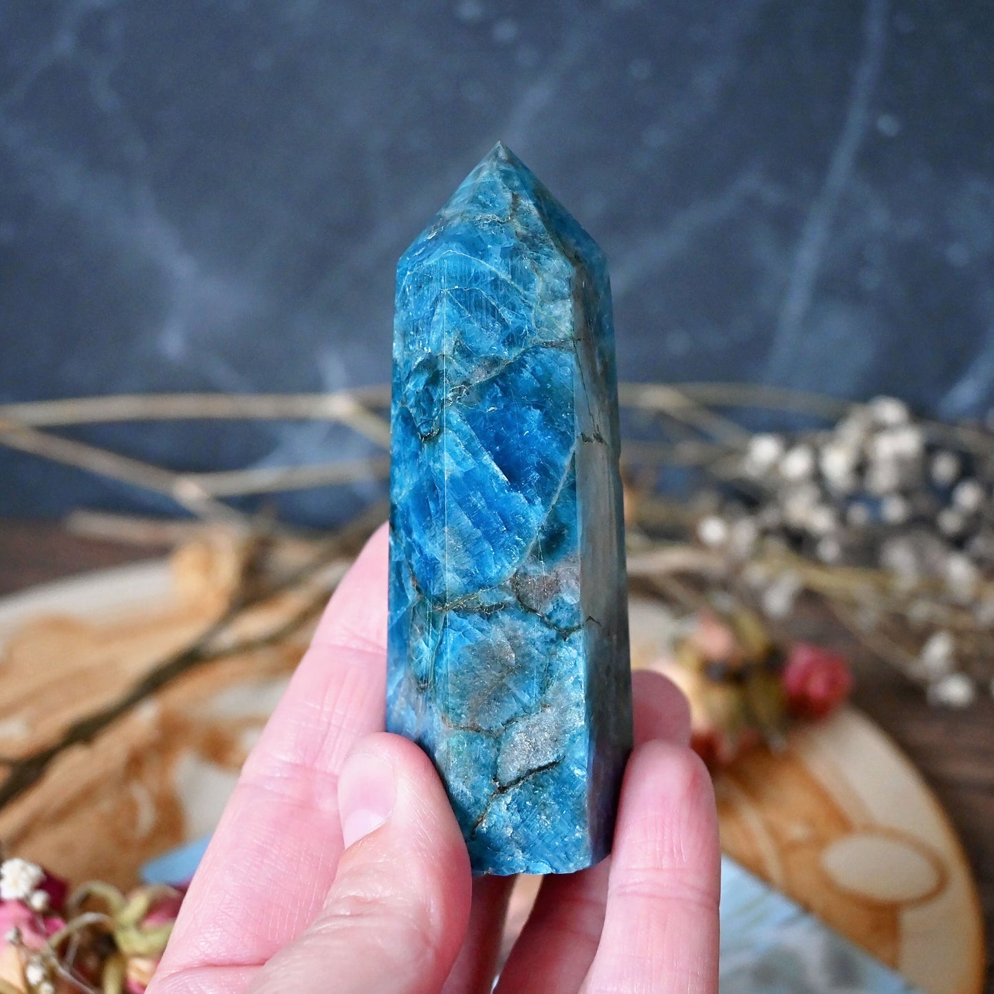 Blue Apatite Polished Point #10