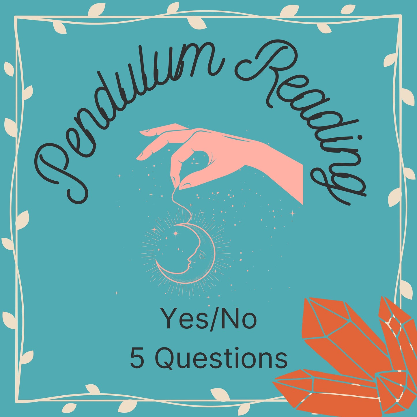 Pendulum Reading - 5 Questions - Yes/No/Maybe - Personalised - Ask Me - Spirit Guides - Guidance - Future - Tarot - Scrying - PDF - Digital