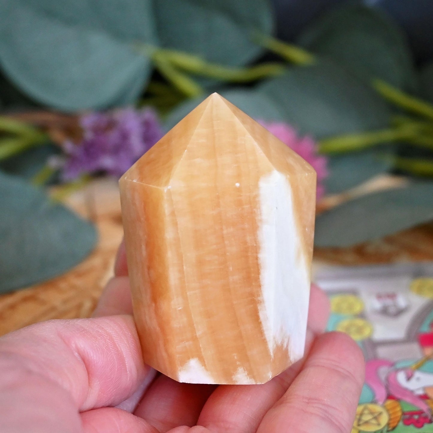Orange Calcite Polished Point #1