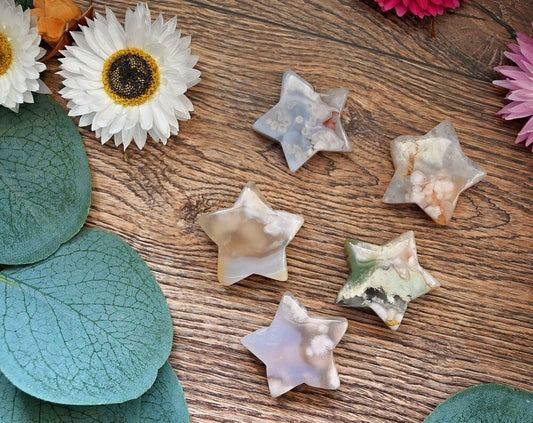 Mini Polished Star - Flower Agate