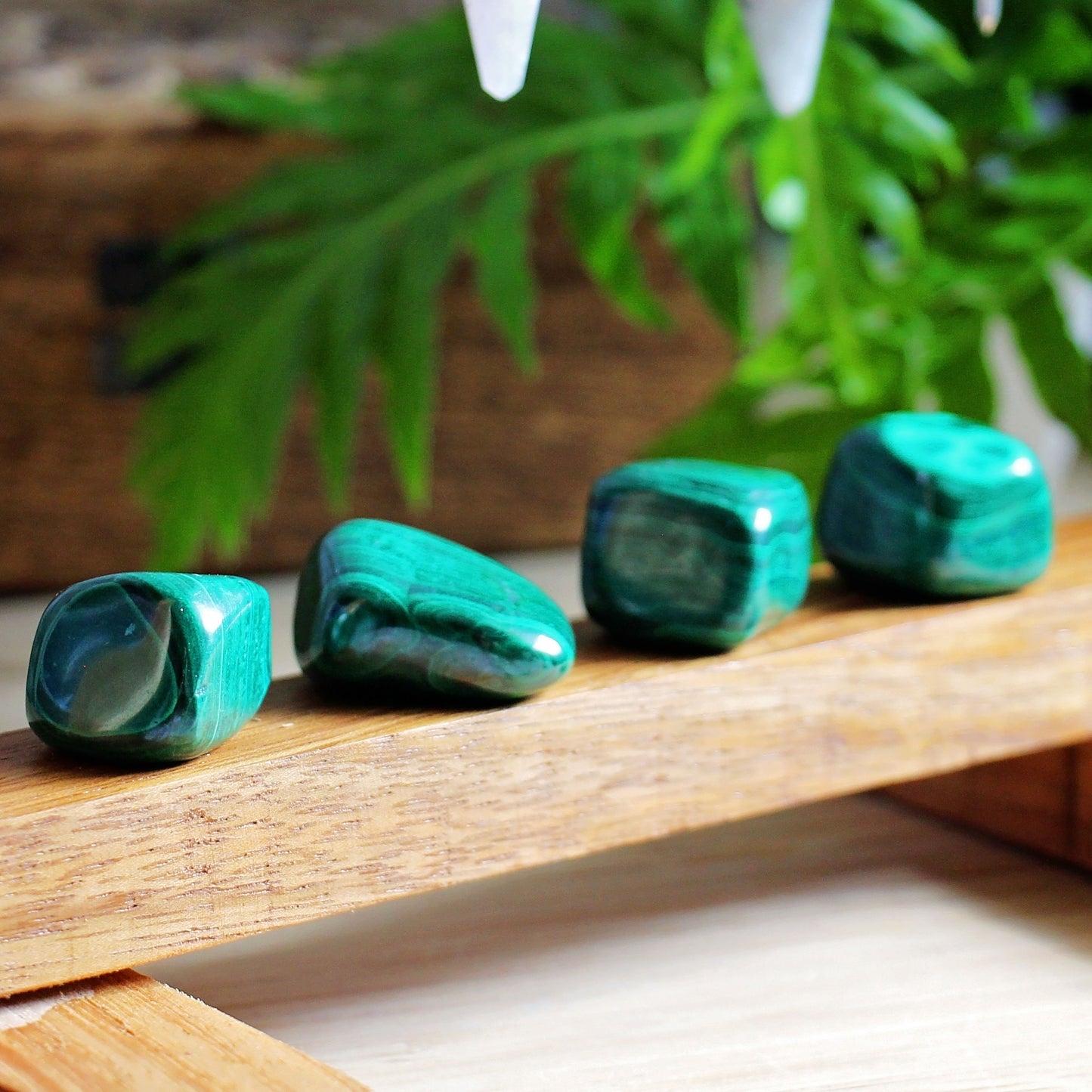 Malachite Tumbles -  Polished Piece - Tumbled Stone - Natural - Cut - Sparkle - Crystal - Gemstone - Rock - Decor - Green - Heart - Chakra