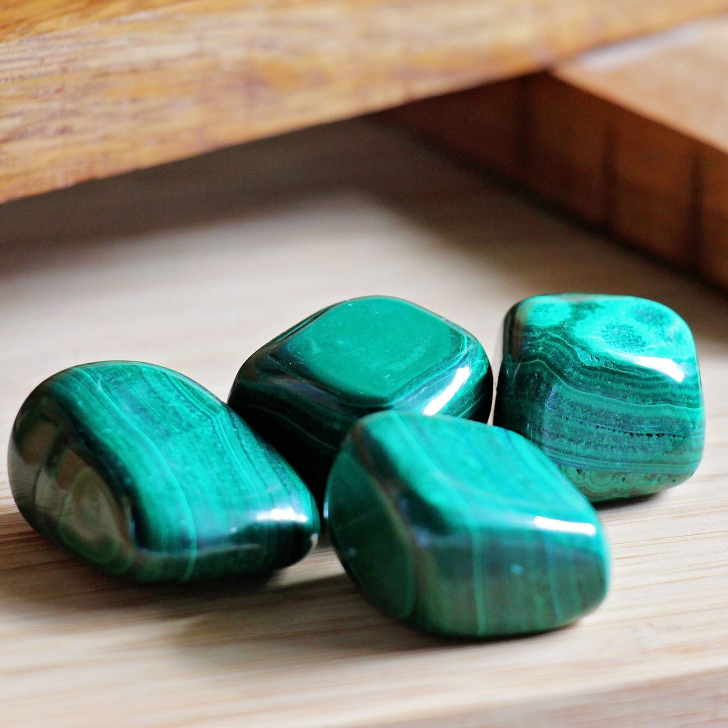 Malachite Tumbles -  Polished Piece - Tumbled Stone - Natural - Cut - Sparkle - Crystal - Gemstone - Rock - Decor - Green - Heart - Chakra