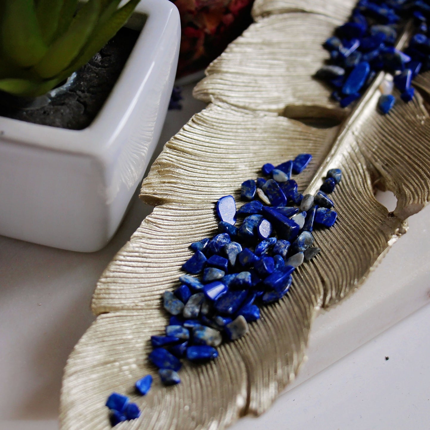 Lapis Lazuli Tumbled Chips - Decorative - Home - Art - Tumbled Stone - Gemstone - Tiny - Pieces - Blue - Colour - Craft - Decor