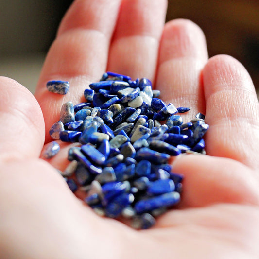 Lapis Lazuli Tumbled Chips - Decorative - Home - Art - Tumbled Stone - Gemstone - Tiny - Pieces - Blue - Colour - Craft - Decor