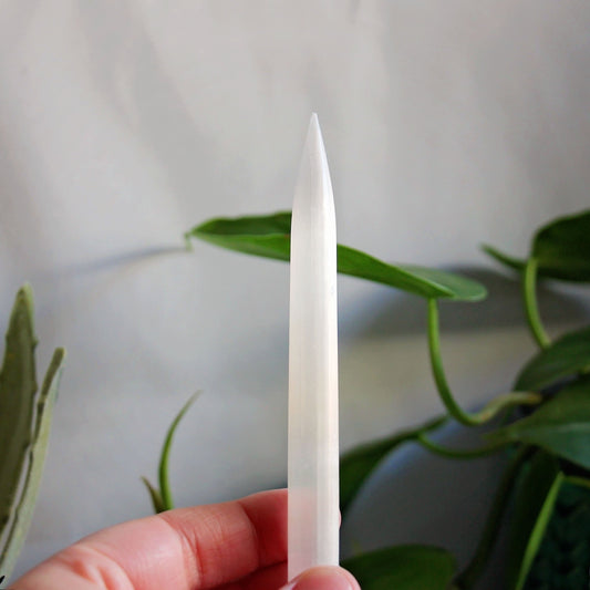 Selenite Pencil Wand - Rod - Crystal - Gemstone - Polished - Shape - Natural - Raw - Cleanse - Recharge - Healing - Balancing - Session