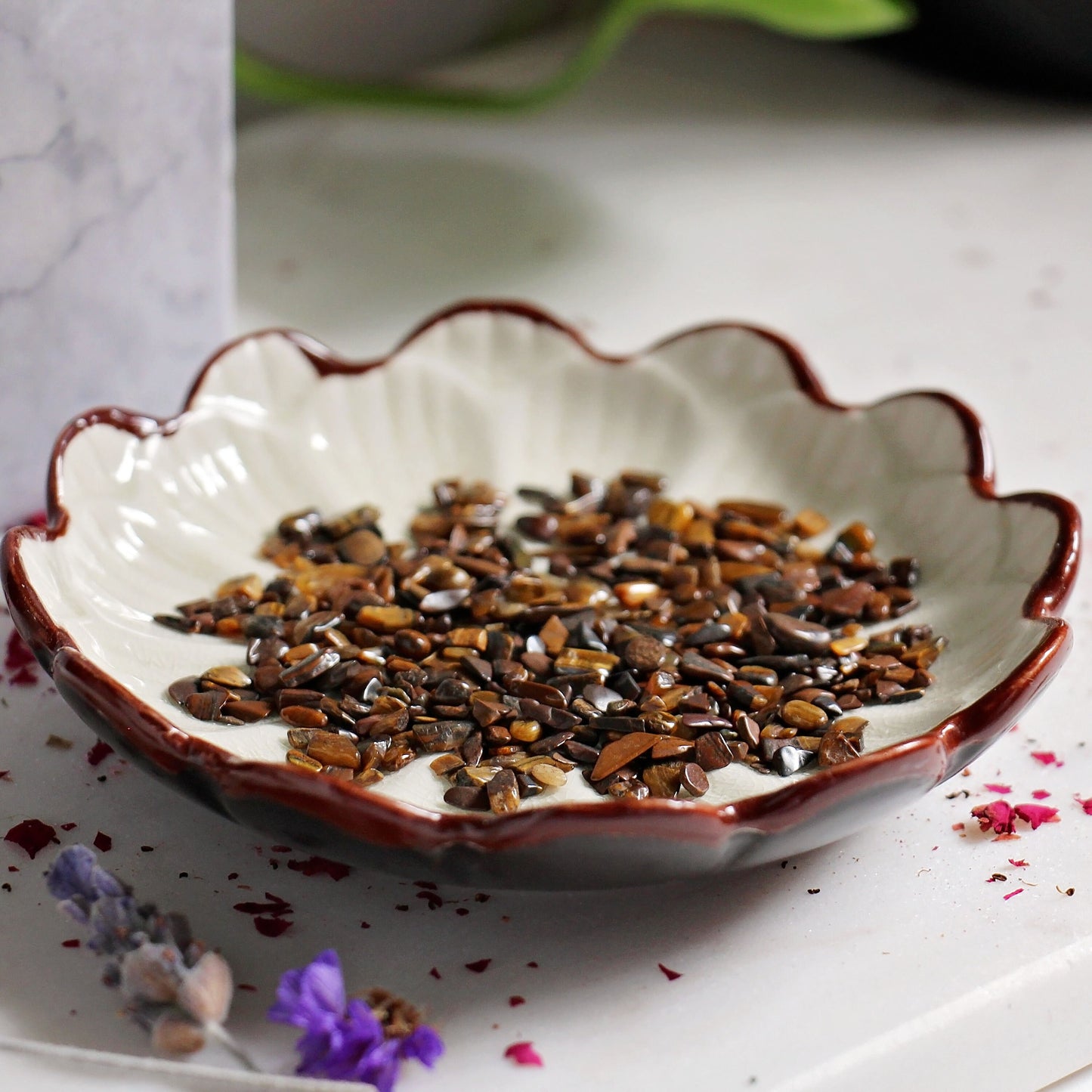 Tiger Eye Tumbled Chips - Decorative - Home - Art - Tumbled Stone - Gemstone - Tiny - Pieces - Pink - Colour - Craft - Decor