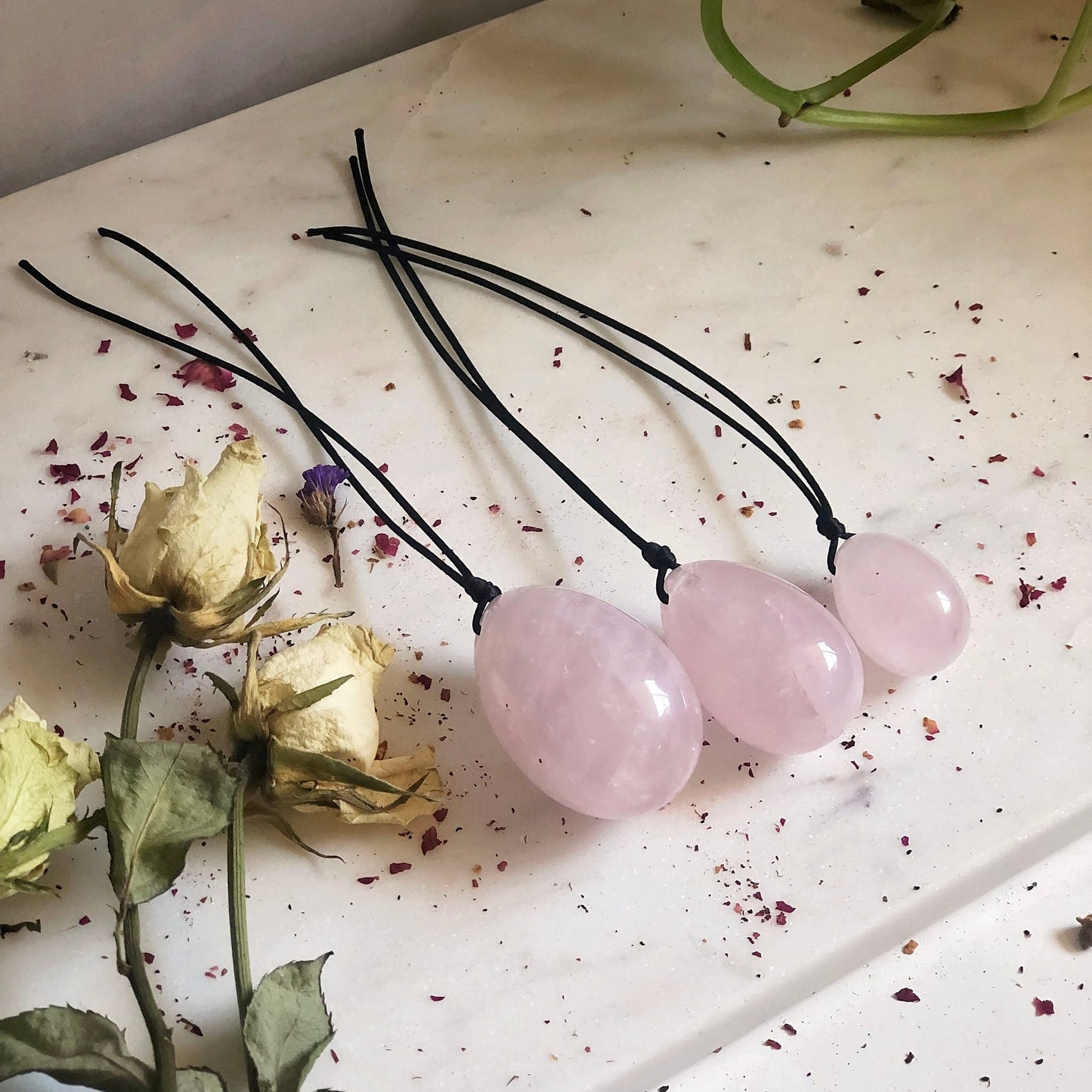 Rose Quartz Yoni Egg Set