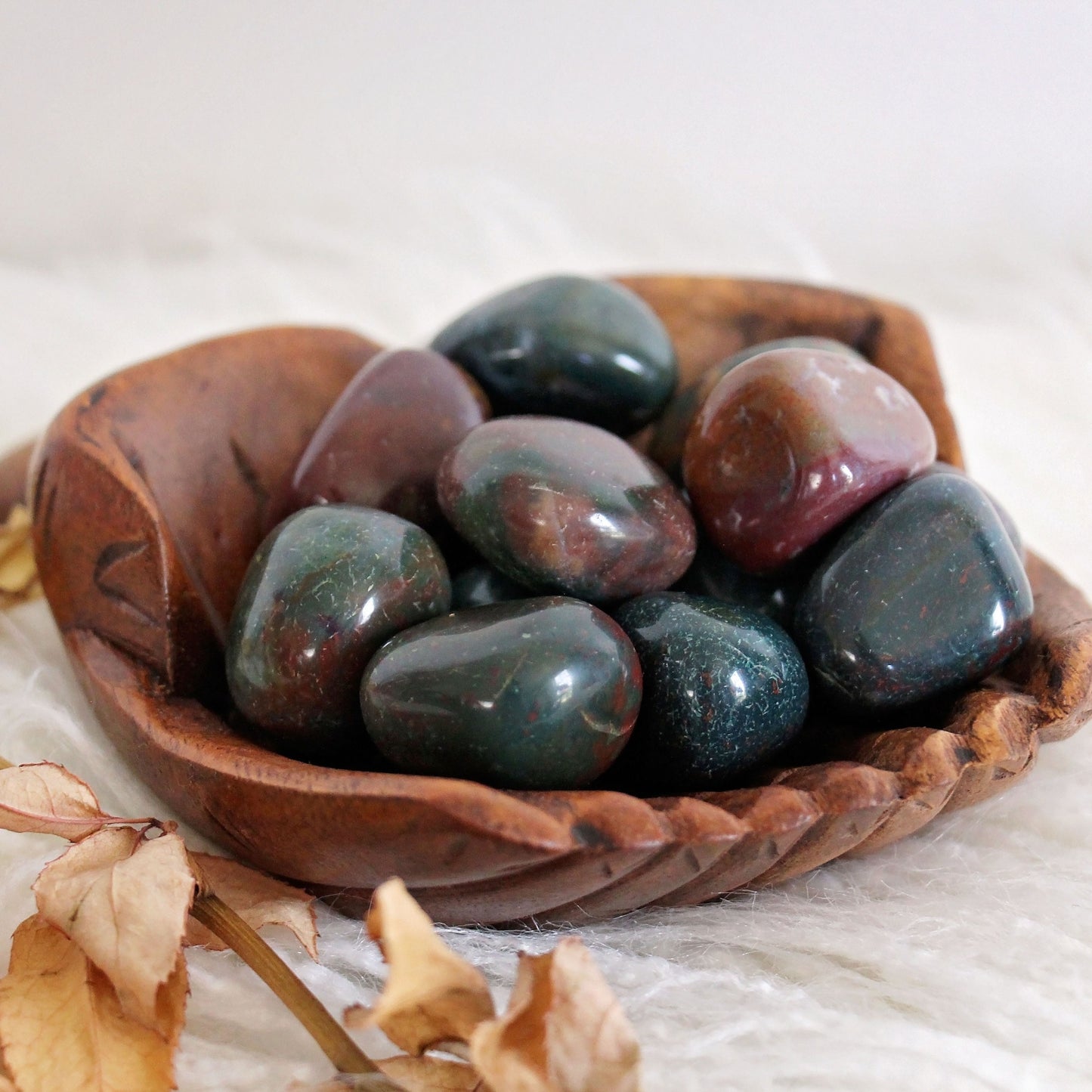 Bloodstone Tumbles - Polished - Piece - Natural - Cut - Purple - Sparkle - Geode - Crystal - Gemstone - Rock - Tumbled Stone