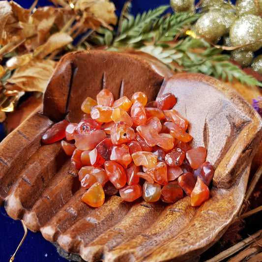 Carnelian Tumbled Chips - Decorative - Home - Art - Tumbled Stone - Gemstone - Tiny - Pieces - Colour - Craft - Decor - Crystal - Fish Tank