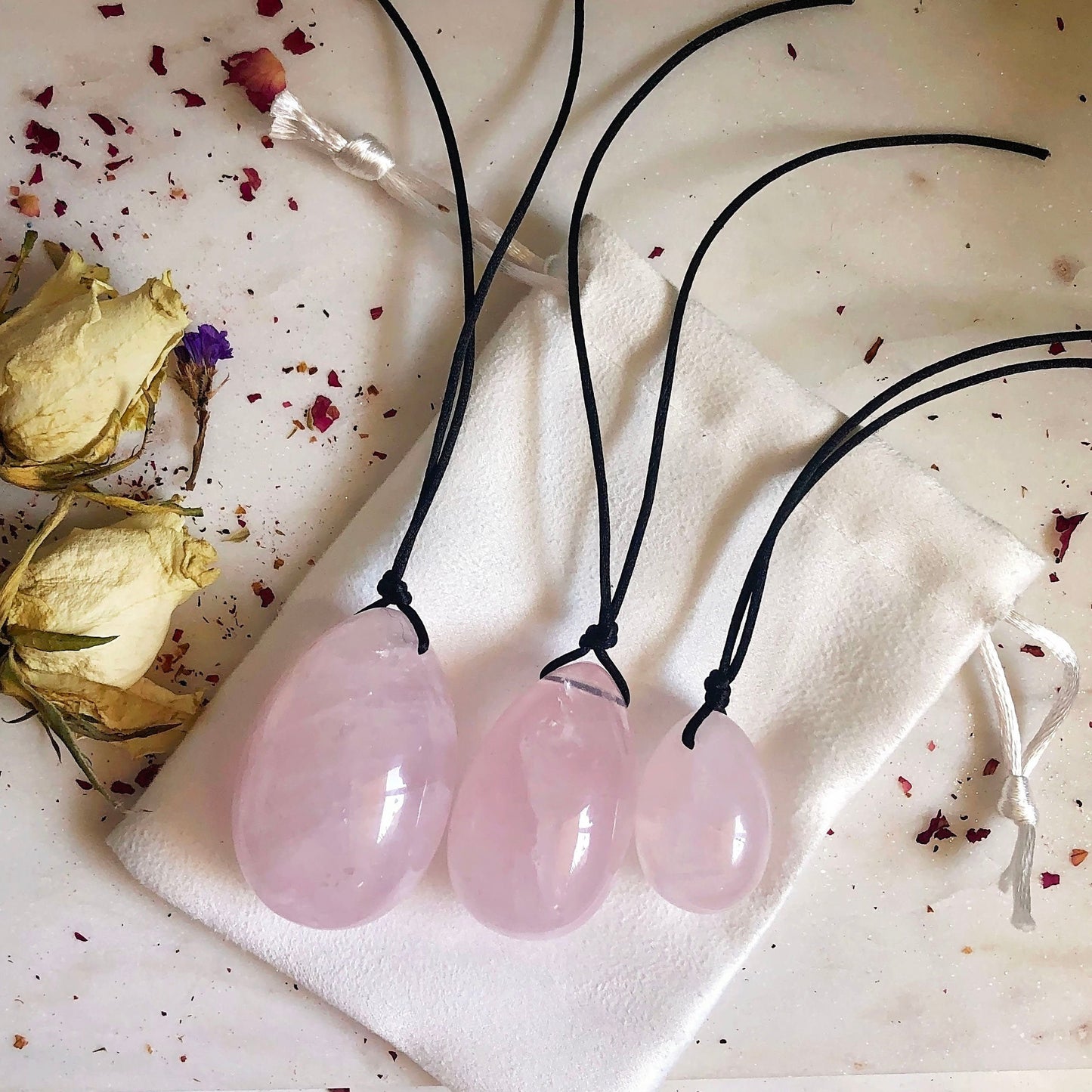 Rose Quartz Yoni Egg Set