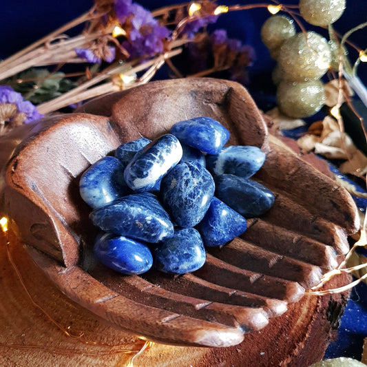 Sodalite Tumbles - Tumbled Stone -  Polished - Piece - Natural - Cut - Sparkle - Geode - Crystal - Gemstone - Rock - Decor - Blue - Gem