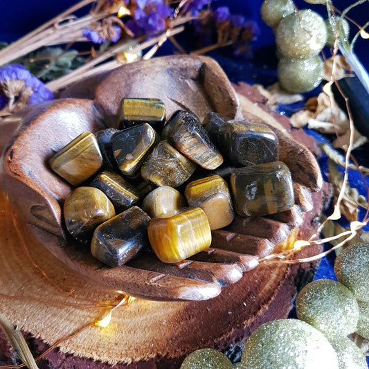 Tiger Eye Tumbles - Tumbled Stone -  Polished - Piece - Natural - Cut - Sparkle - Geode - Crystal - Gemstone - Rock - Decor