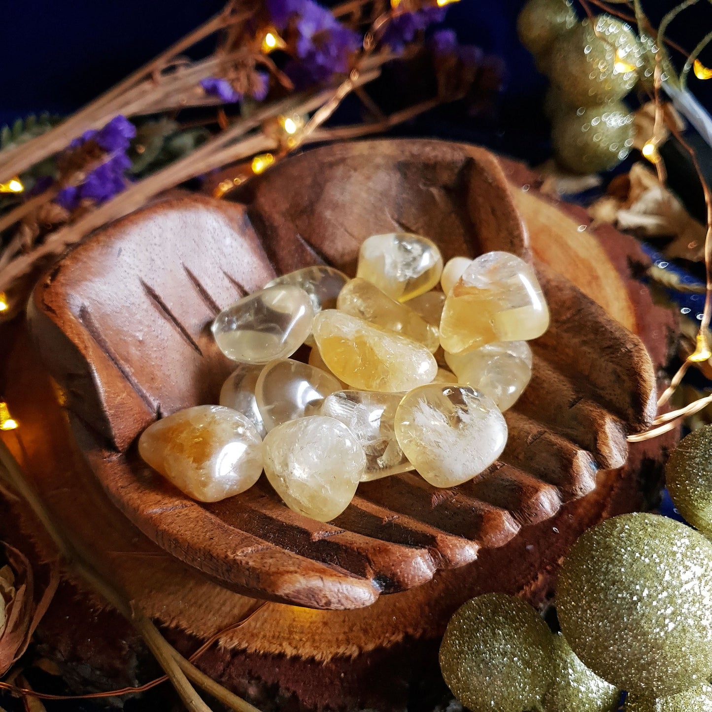 Citrine Tumbles - Large - Stone -  Polished - Piece - Natural - Cut - Abundance - Luck - Lucky - Sparkle - Geode - Crystal - Gemstone