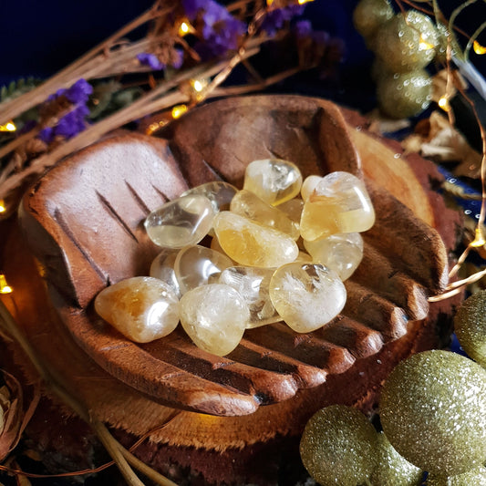 Citrine Tumbles - Large - Stone -  Polished - Piece - Natural - Cut - Abundance - Luck - Lucky - Sparkle - Geode - Crystal - Gemstone