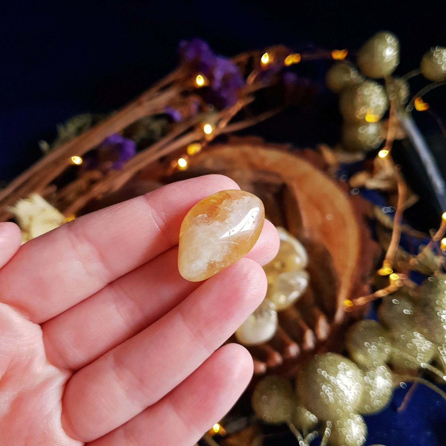 Citrine Tumbles - Large - Stone -  Polished - Piece - Natural - Cut - Abundance - Luck - Lucky - Sparkle - Geode - Crystal - Gemstone