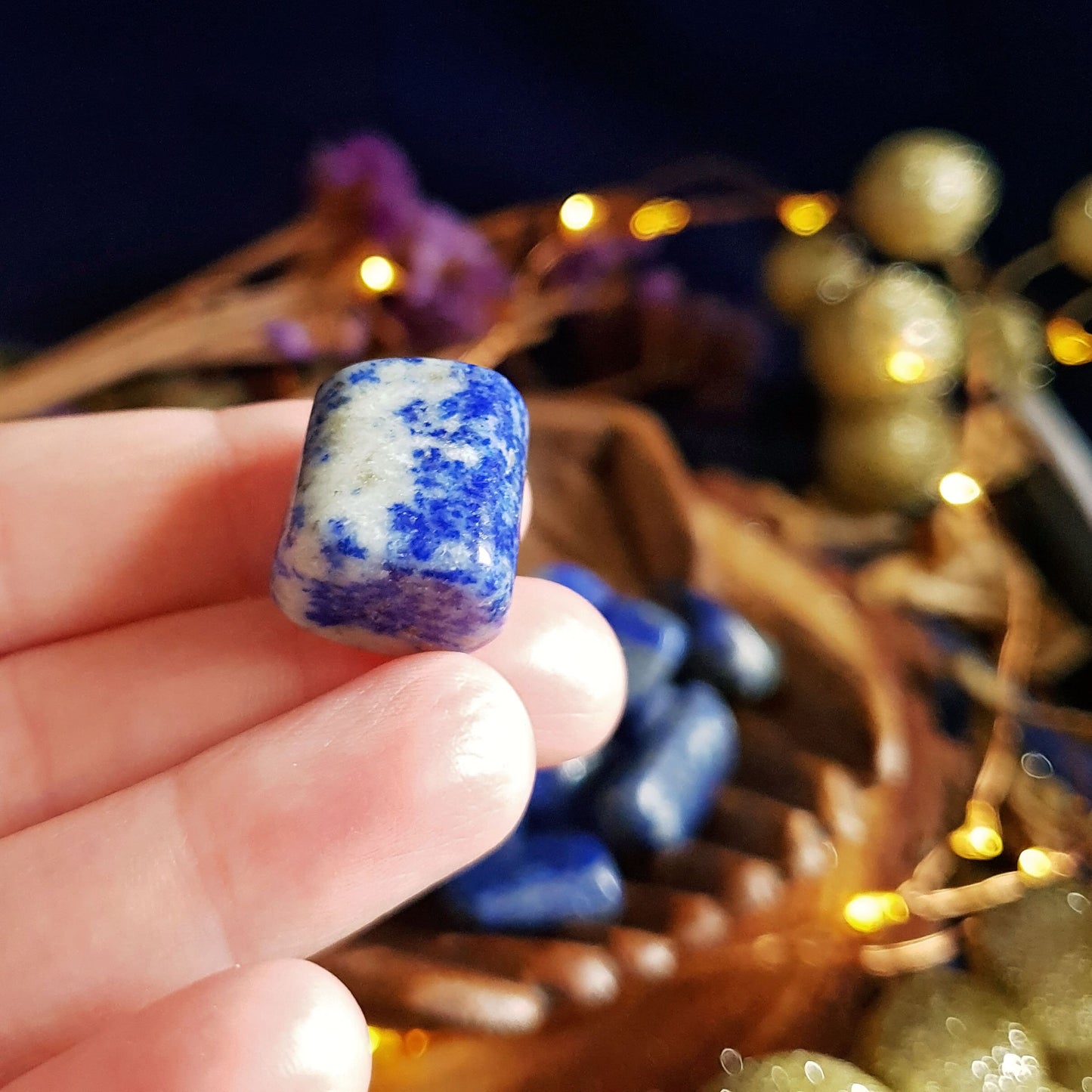 Lapis Lazuli Tumbles - Tumbled Stone -  Polished - Piece - Natural - Cut - Sparkle - Geode - Crystal - Gemstone - Rock - Decor