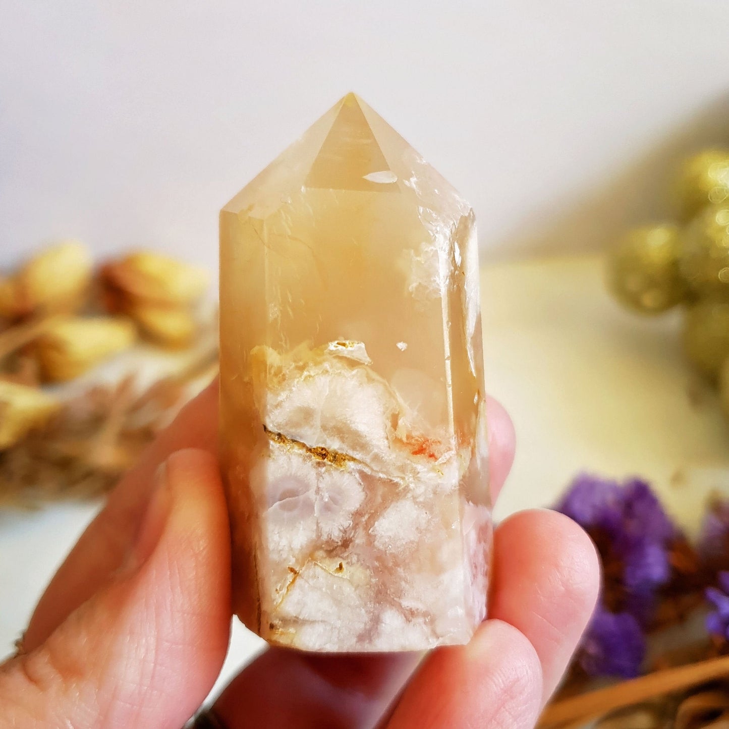Flower Agate Polished Point  #3
