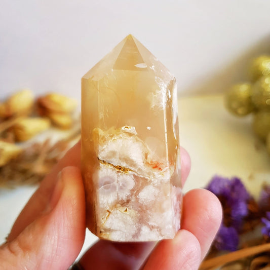 Flower Agate Polished Point  #3