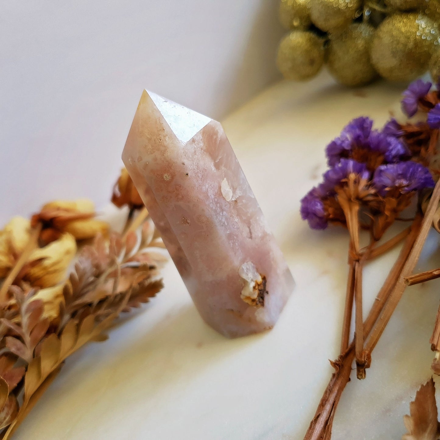 Flower Agate Polished Point  #5