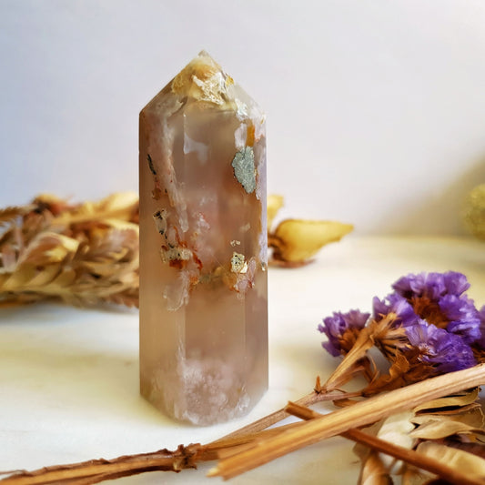 Flower Agate Polished Point  #6