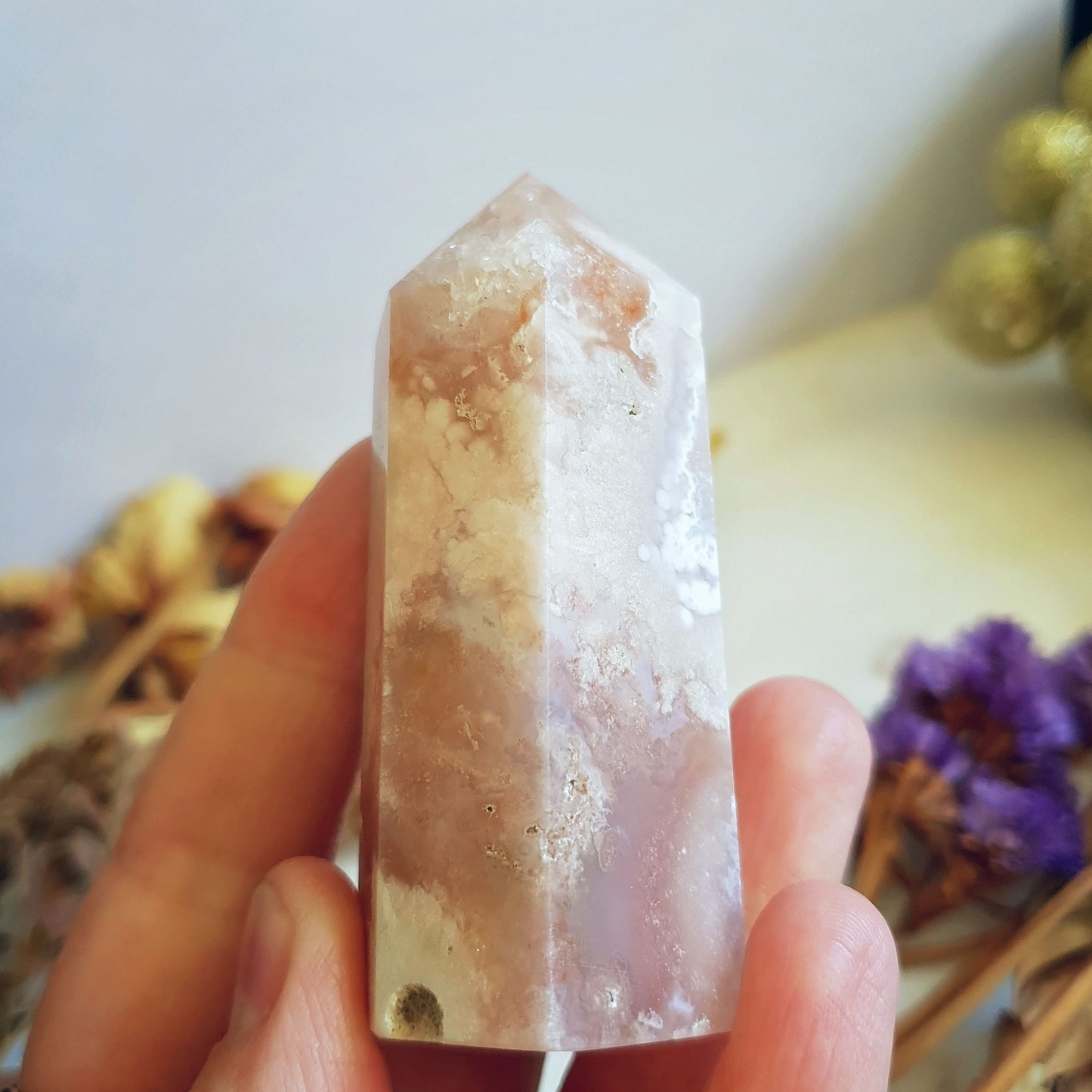 Flower Agate Polished Point  #7