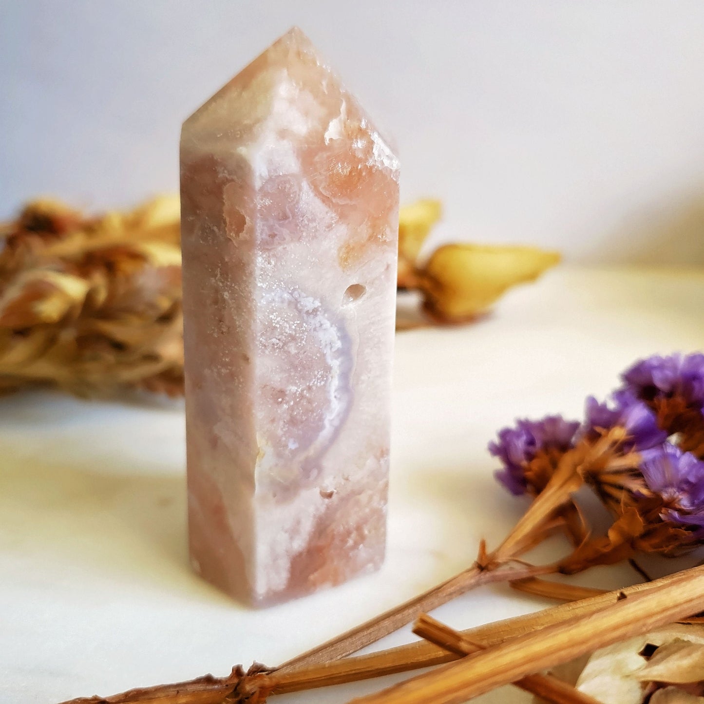Flower Agate Polished Point  #7