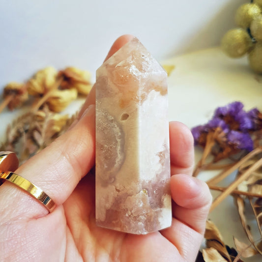 Flower Agate Polished Point  #7