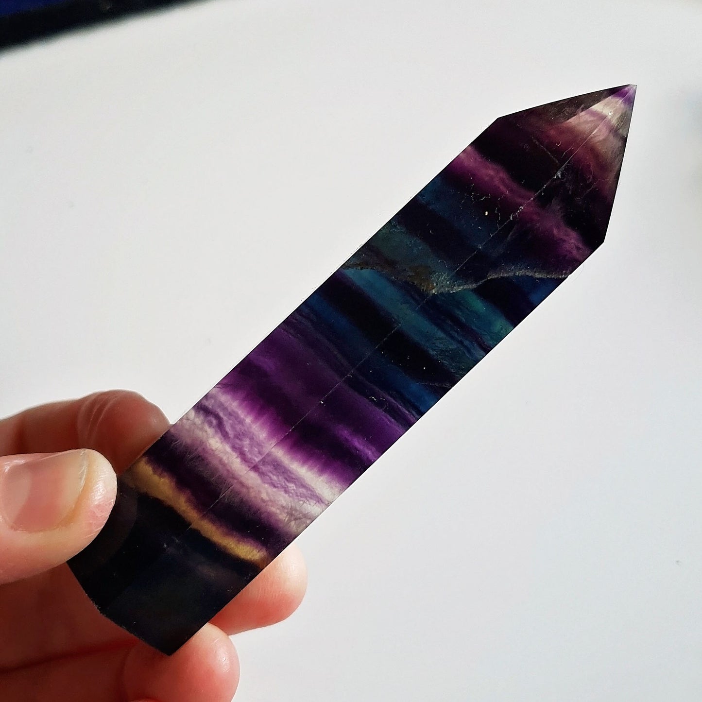 Rainbow Fluorite Point - Generator - Polished - Crystal - Gemstone - Natural - Rock - Gridding - Home Decor - Wand - Tranquility - #10