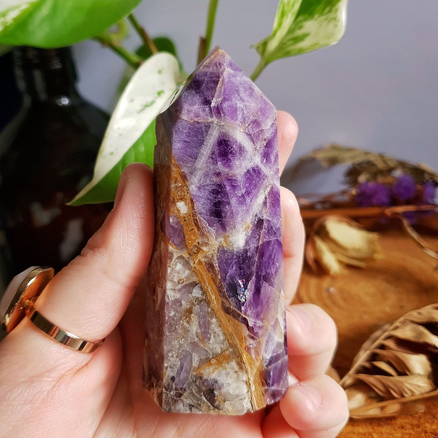 Dream Amethyst Point - Chevron -  Generator - Polished - Crystal - Gemstone - Natural - Rock - Gridding - Wand - Tranquility - #3