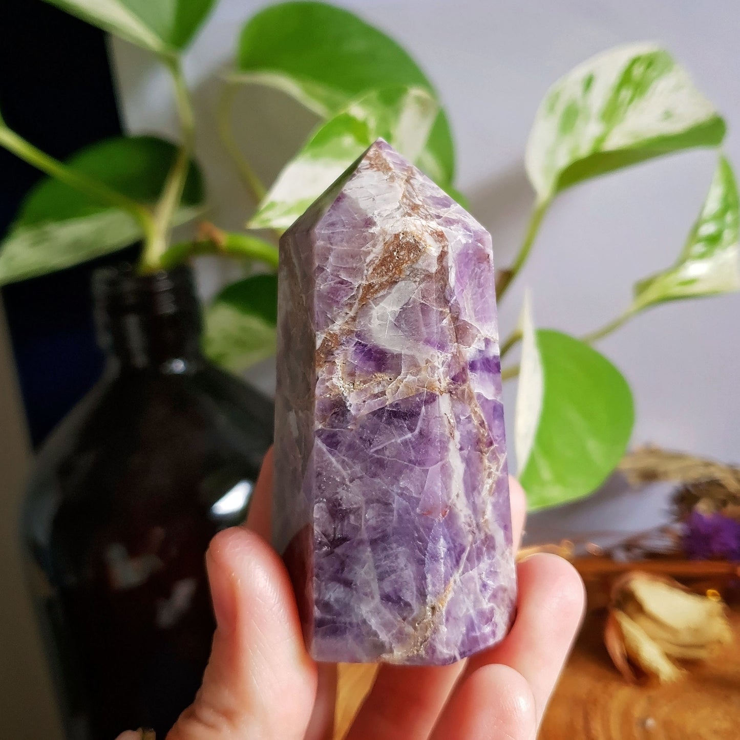 Dream Amethyst Point - Chevron -  Generator - Polished - Crystal - Gemstone - Natural - Rock - Gridding - Wand - Tranquility - #5