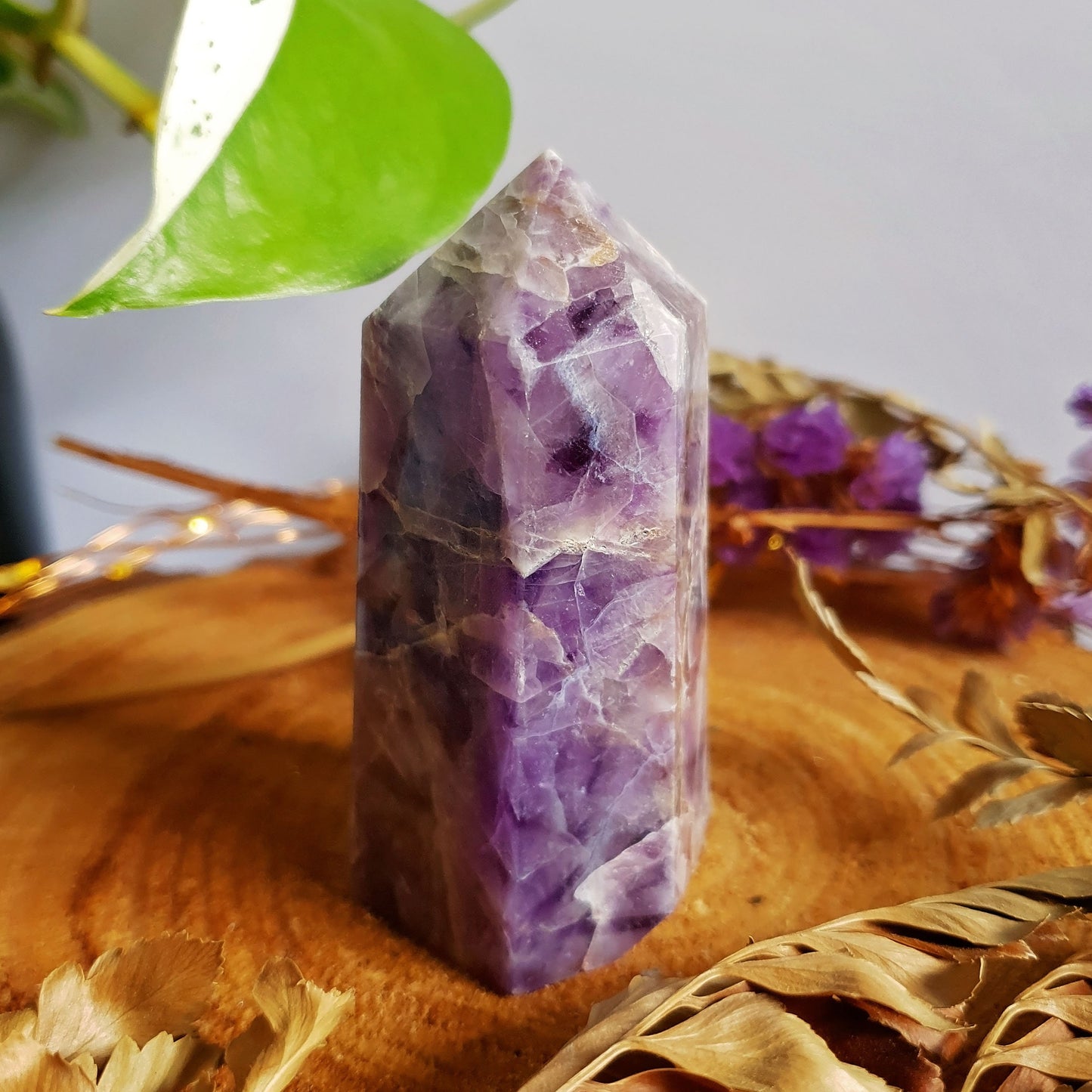 Dream Amethyst Point - Chevron -  Generator - Polished - Crystal - Gemstone - Natural - Rock - Gridding - Wand - Tranquility - #5