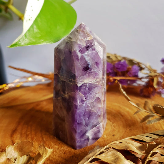 Dream Amethyst Point - Chevron -  Generator - Polished - Crystal - Gemstone - Natural - Rock - Gridding - Wand - Tranquility - #5