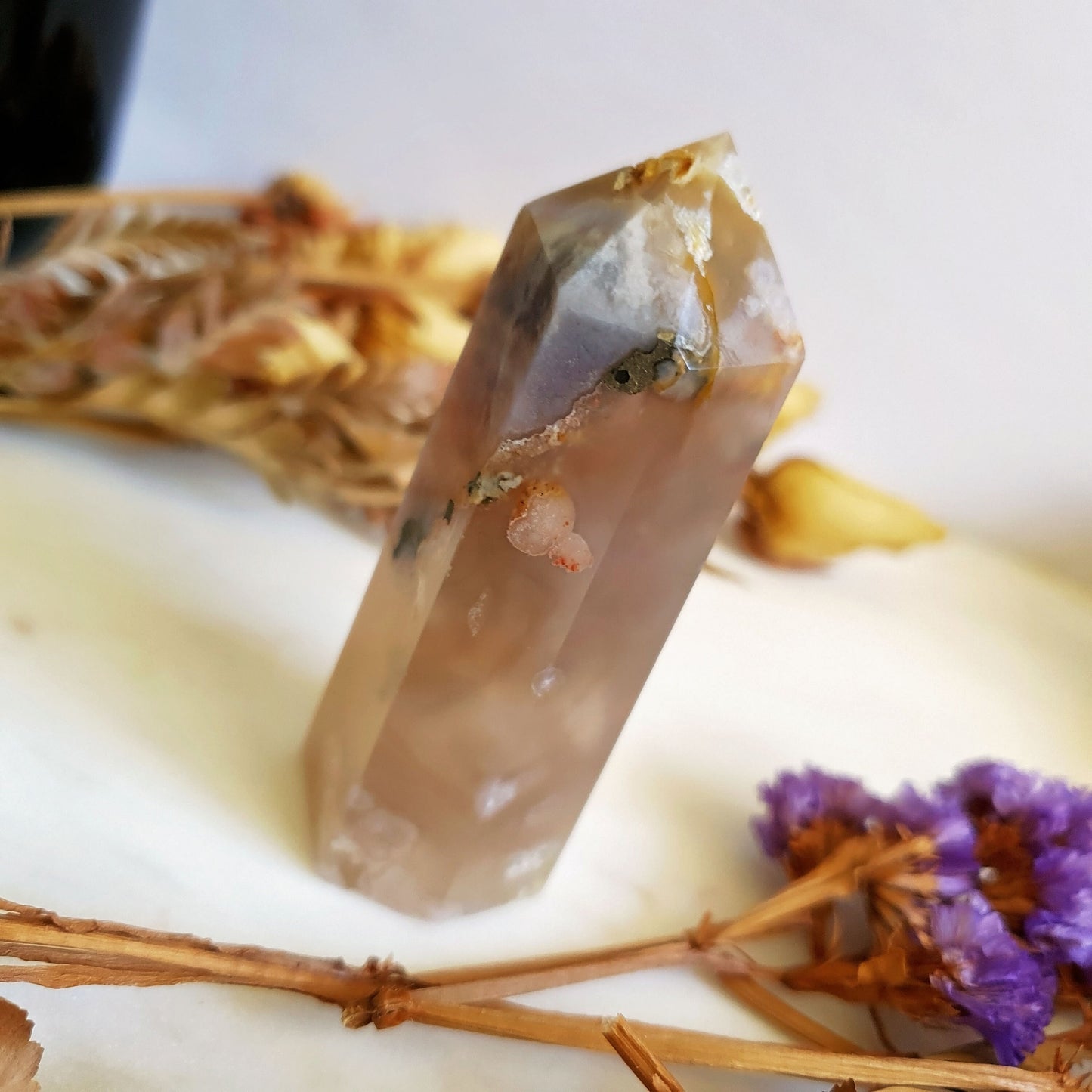 Flower Agate Polished Point  #6