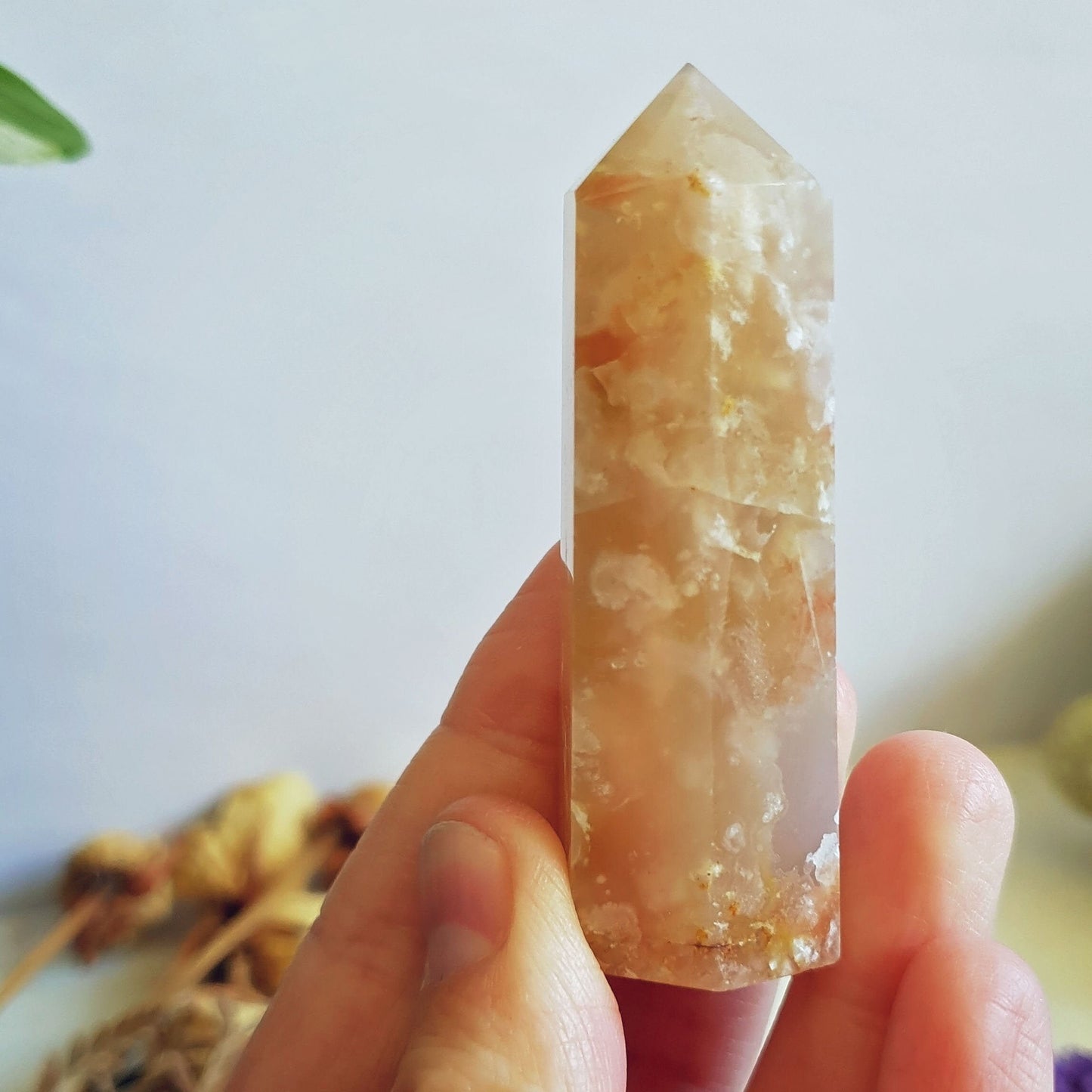 Flower Agate Polished Point  #8