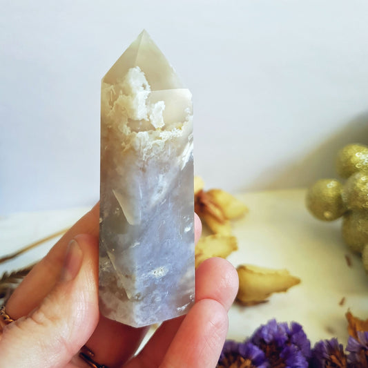 Flower Agate Polished Point  #13
