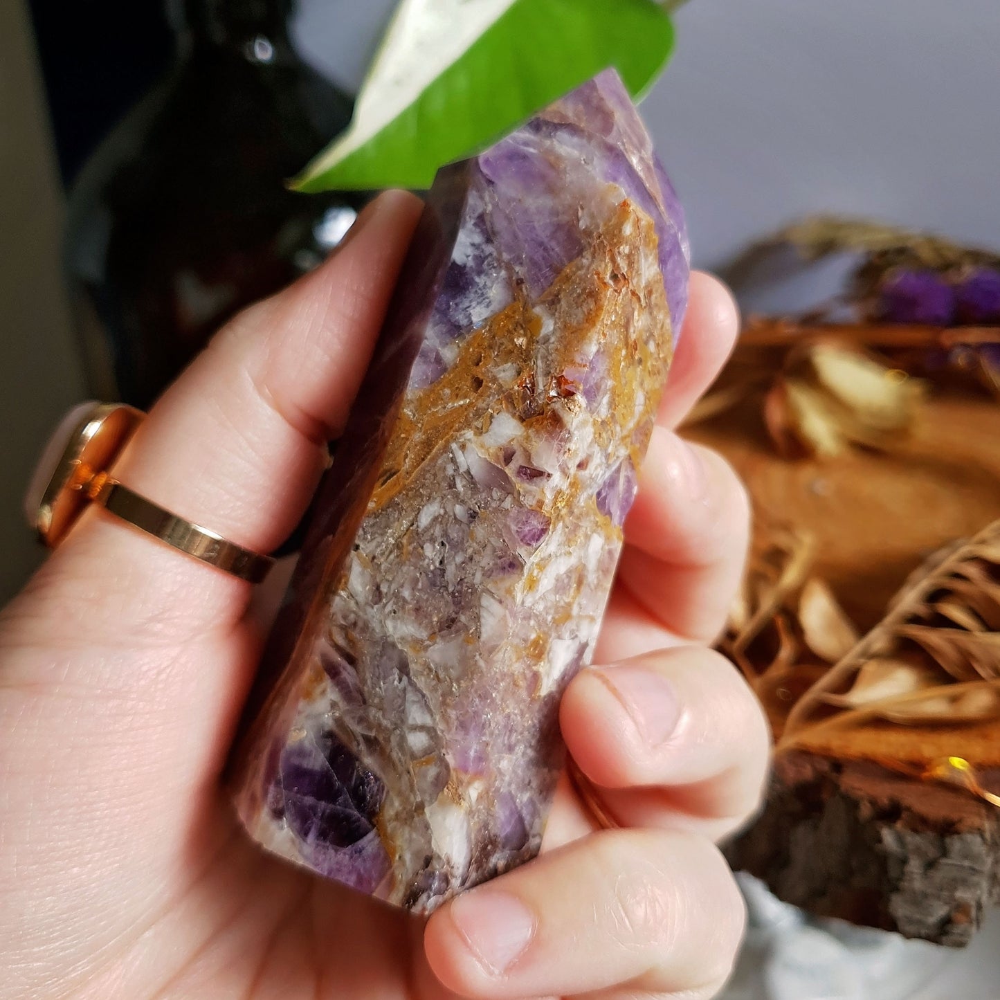 Dream Amethyst Point - Chevron -  Generator - Polished - Crystal - Gemstone - Natural - Rock - Gridding - Wand - Tranquility - #3