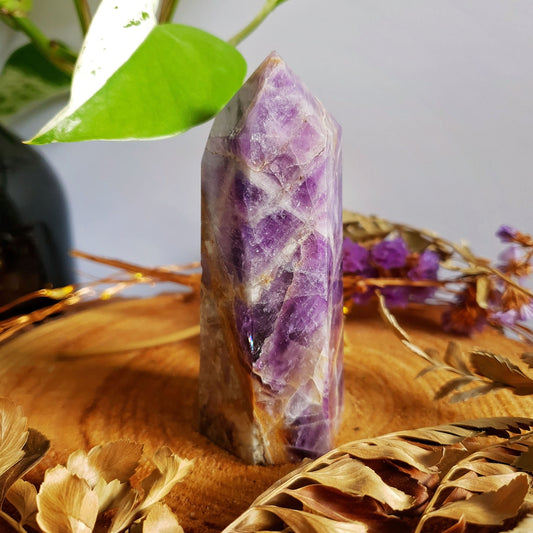 Dream Amethyst Point - Chevron -  Generator - Polished - Crystal - Gemstone - Natural - Rock - Gridding - Wand - Tranquility - #3