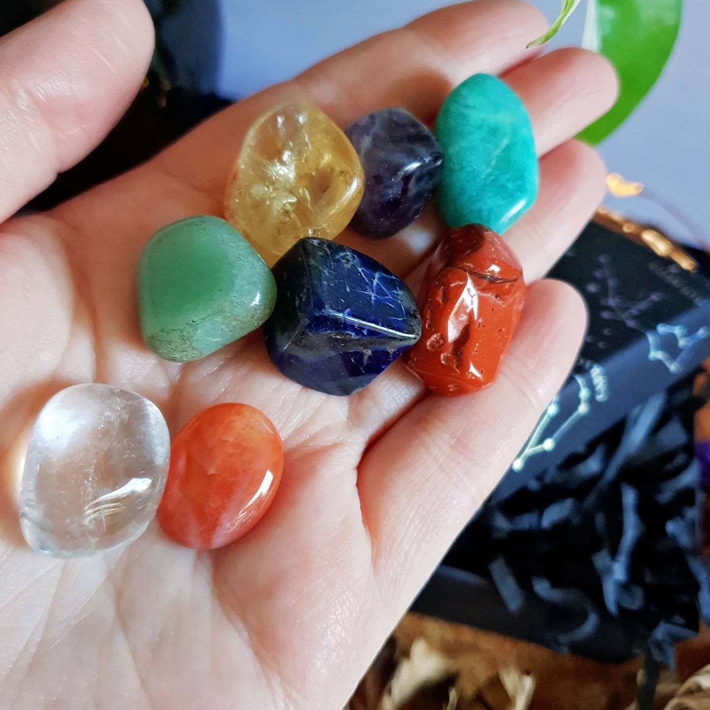Chakra Tumbled Stone Gift Boxed Set - Stone - Align - Meditate - Crown - Third Eye - Heart - Throat - Solar Plexus - Sacral - Root - Crystal