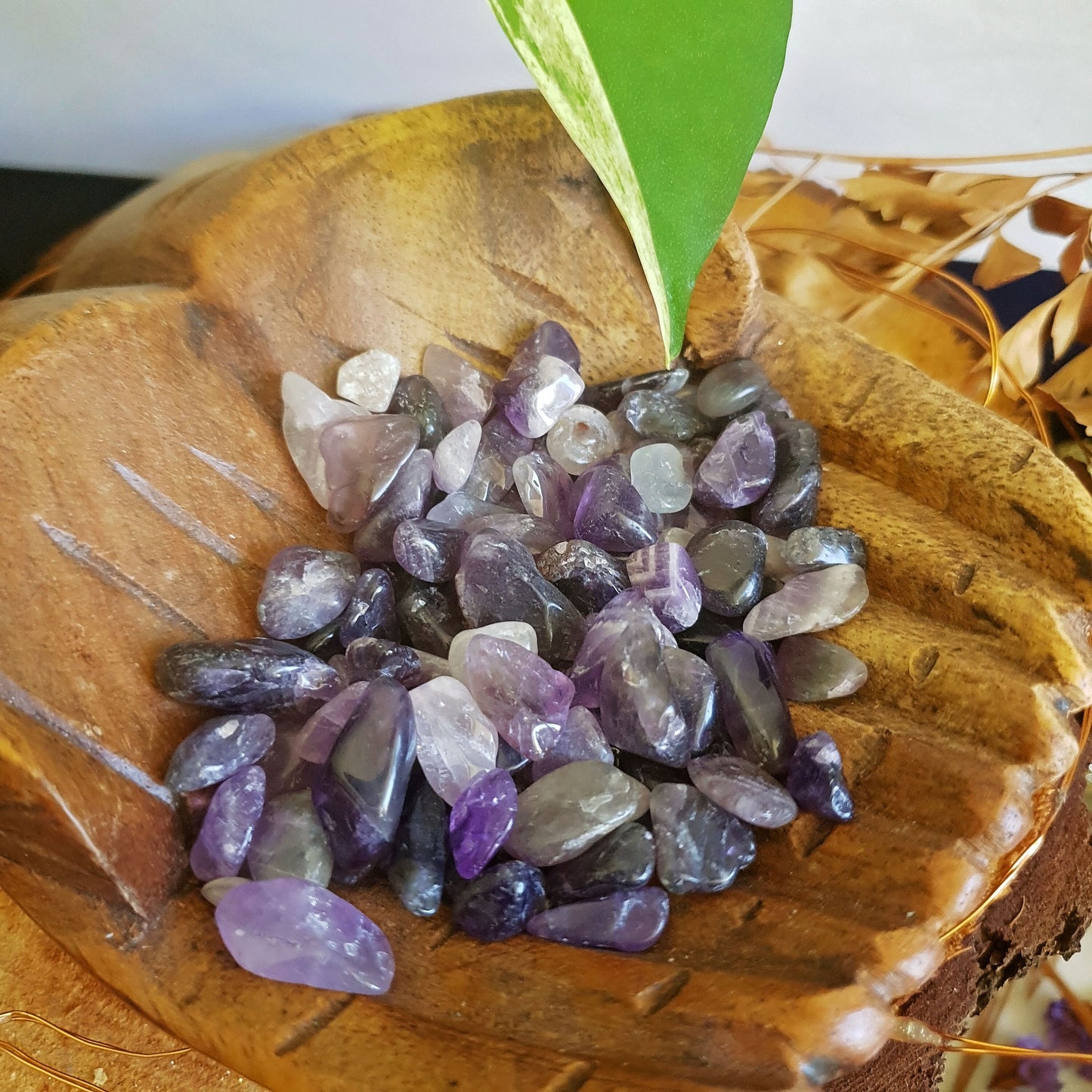 Amethyst Tumbled Chips - Decorative - Home - Art - Tumbled Stone - Gemstone - Tiny - Pieces - Purple - Colour - Craft - Decor