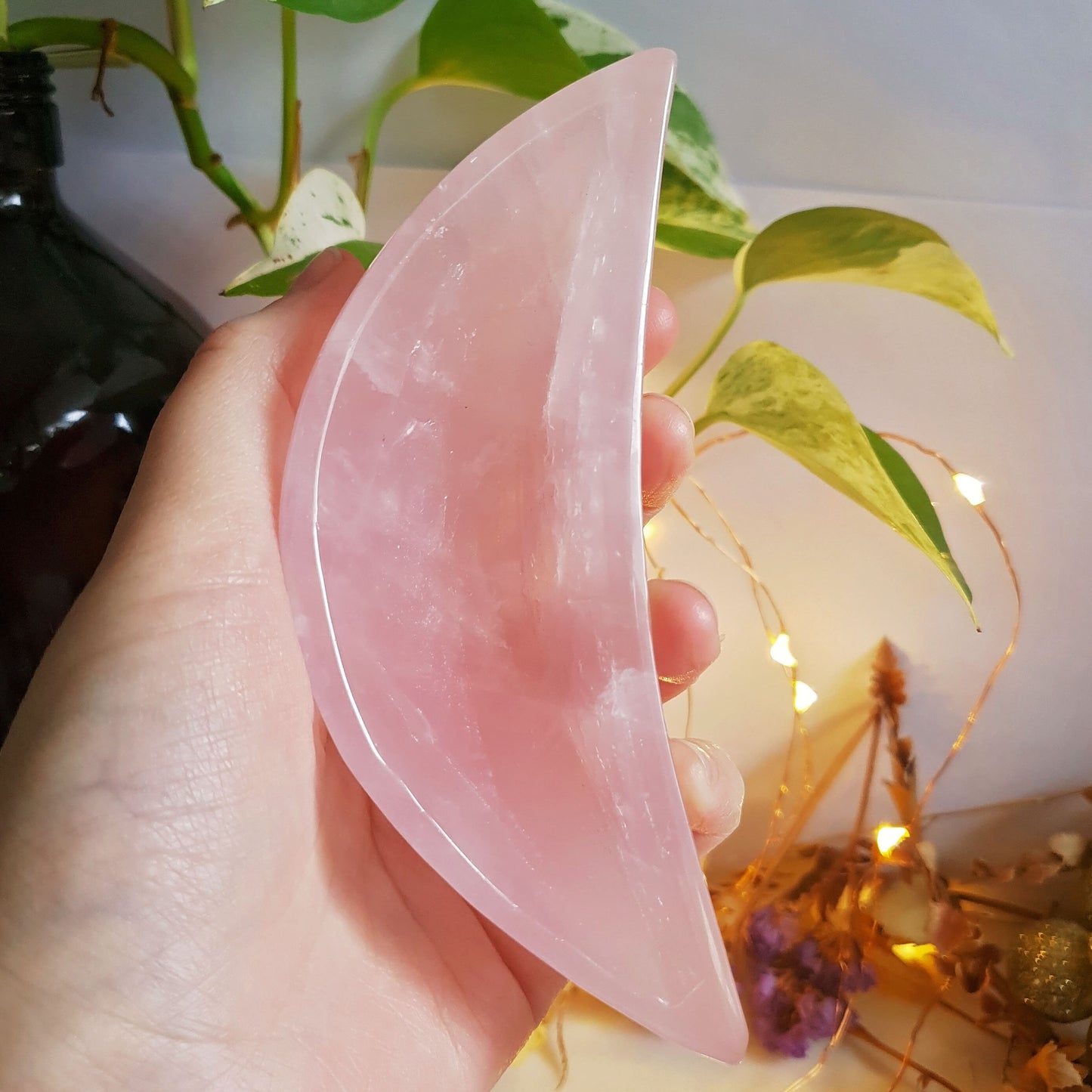 Rose Quartz Moon Trinket Bowl #5