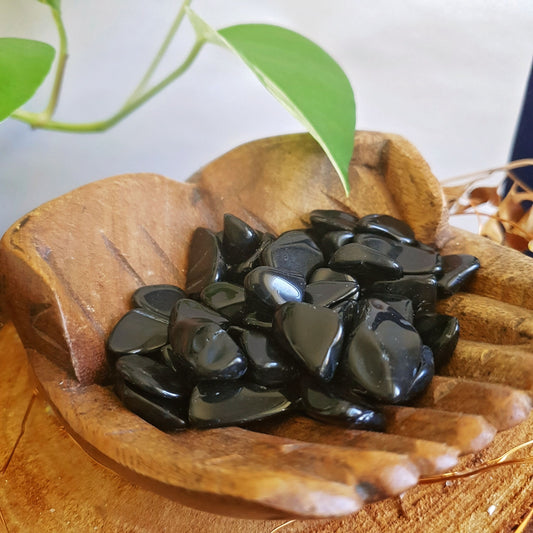 Black Obsidian Tumbled Chips - Decorative - Home - Art - Tumbled Stone - Gemstone - Tiny - Pieces - Colour - Craft - Decor