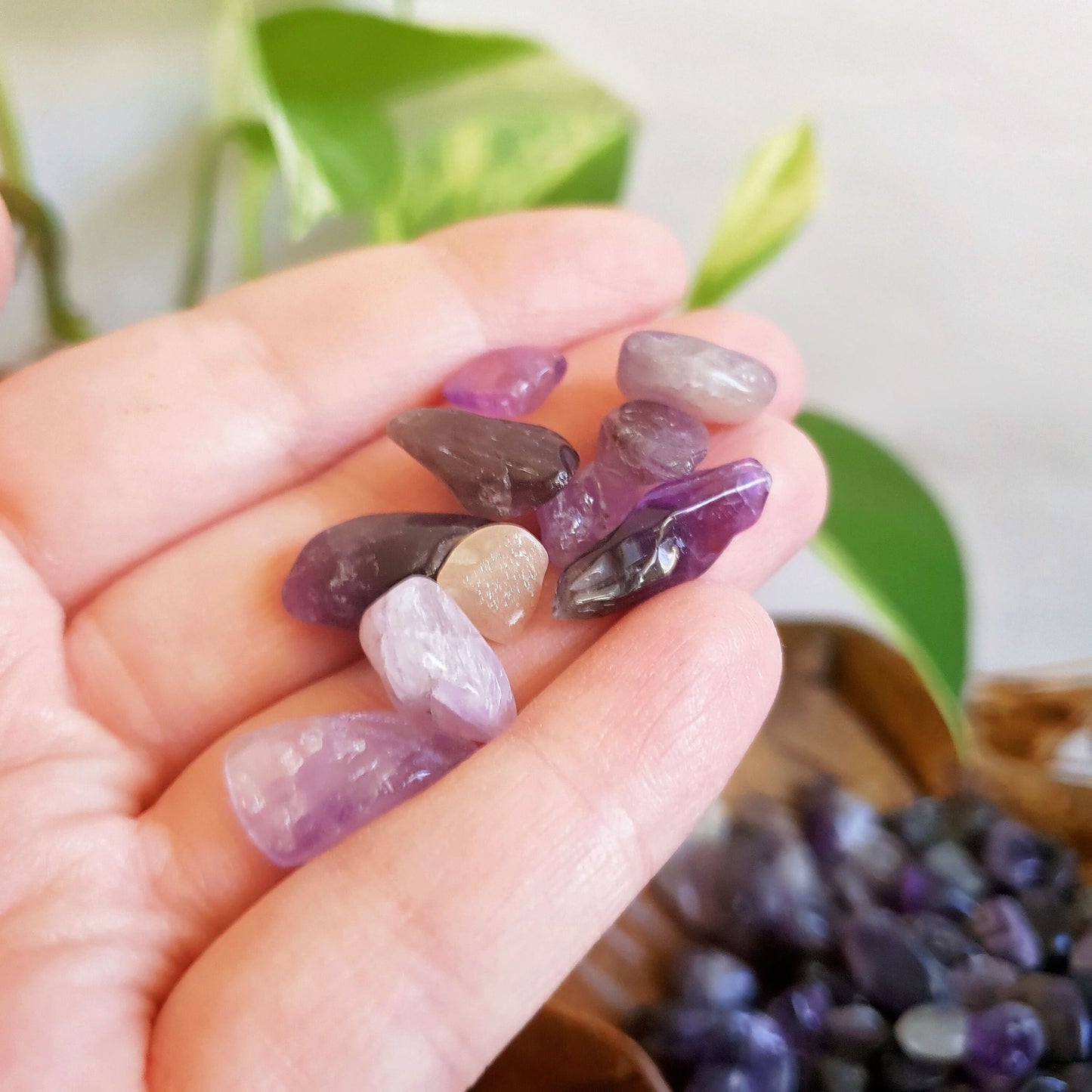 Amethyst Tumbled Chips - Decorative - Home - Art - Tumbled Stone - Gemstone - Tiny - Pieces - Purple - Colour - Craft - Decor